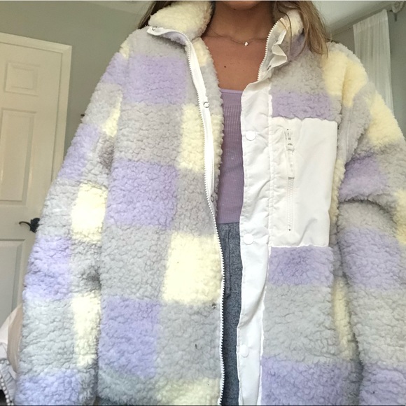 lavender sherpa jacket